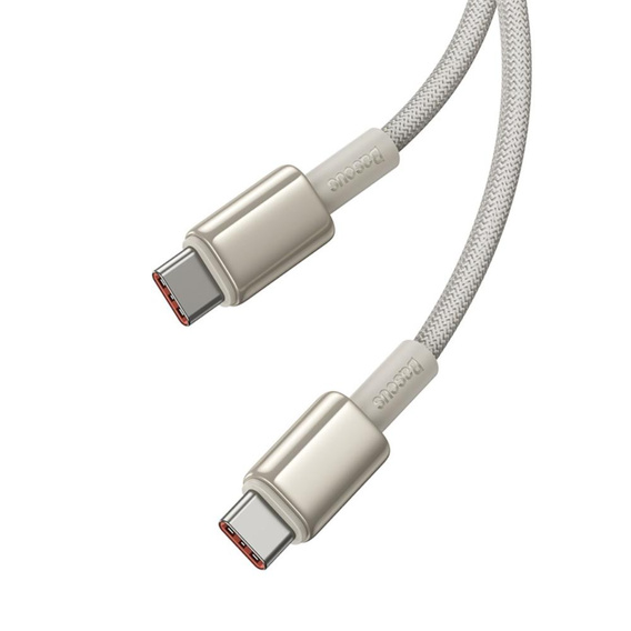 Baseus Tungsten Gold Kabel USB-C do USB-C 100W 1m – szybkie ładowanie, Titanium złoty