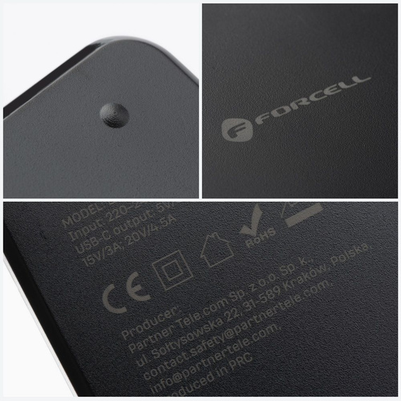 Uniwersalny zasilacz do laptopa Forcell E856 USB-C 90W z wymiennymi końcówkami
