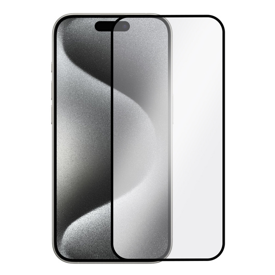 2x Szkło Hartowane do iPhone 15 Pro, ERBORD 3D pełne, szybka na cały ekran