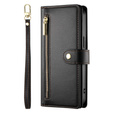 Etui z klapką do Samsung Galaxy S25+ Plus, Wallet Zipper Pocket, czarne