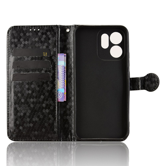 Etui z klapką do Oppo Reno 14 F / 14 FS, Wallet Rhombus, czarne