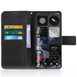 Etui z klapką do CMF Nothing Phone 2 Pro, Crazy Horse Wallet, czarne