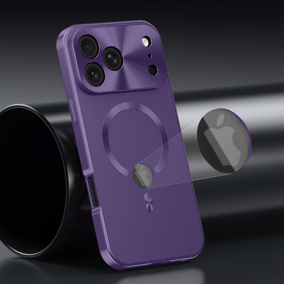 Etui do iPhone 17 Pro, ze szkłem prywatyzującym, do MagSafe – fioletowe