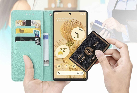 Etui z klapką do Oppo Reno 11F 5G, Mandala, zielone
