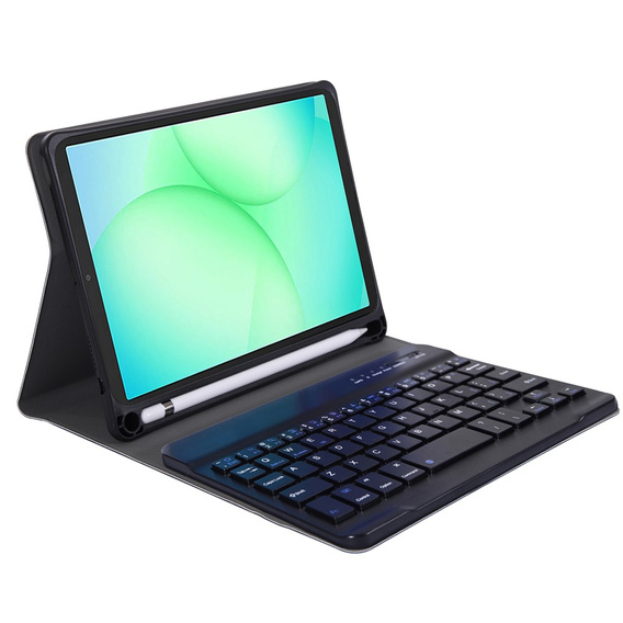 Etui z klawiaturą do Samsung Galaxy Tab A11, Leather Pen Slot, czarne