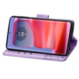 Etui z klapką do Motorola Edge 50 Ultra, Butterfly, fioletowe
