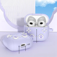 Etui silikonowe do AirPods Pro 3, Kocia Łapka z brelokiem - fioletowe