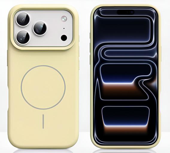 Etui silikonowe do iPhone 17 Pro Max - kompatybilne z MagSafe, antywstrząsowe, żółte