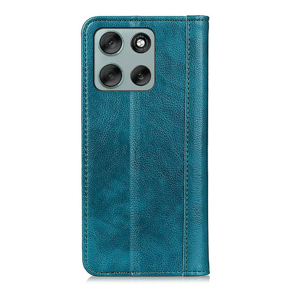 Etui z klapką do Motorola Moto G56 5G, Split Leather, zielone