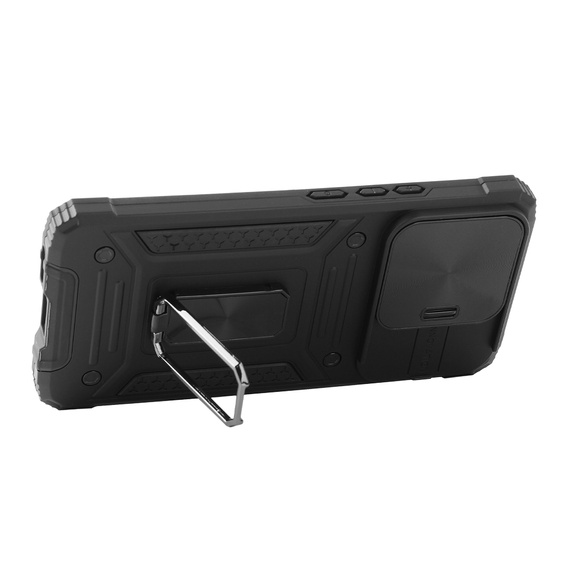 Etui pancerne do Xiaomi Redmi Note 13 Pro 5G, CamShield Slide, czarne + Szkło Hartowane 9H