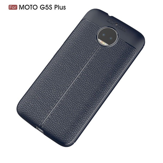 Granatowe Etui Football Grain TPU Case Motorola Moto G5S Plus