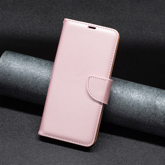 Etui z klapką do Samsung Galaxy A34 5G, Wallet Litchi Magnet, różowe rose gold