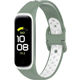 Pasek Silikonowy do Samsung Galaxy Fit 2 SM-R220, Zielony / Biały
