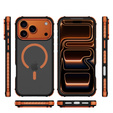 Etui pancerne do iPhone 17 Pro, Matt Case, do MagSafe, matowe z pomarańczową ramką