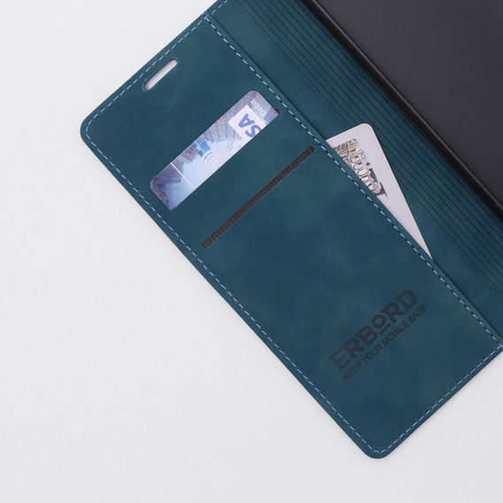 Etui do Oppo Reno 10 / 10 Pro, ERBORD Vintage portfel z klapką, niebieskie