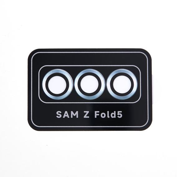 Szkło Hartowane na tylny aparat do Samsung Galaxy Z Fold5 5G, z metalową ramką, niebieskie