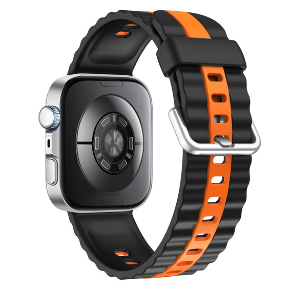 Pasek Silikonowy do Huawei Watch Fit 4 / 4 Pro / 3, Czarny / Pomarańczowy