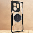 Etui do Infinix Hot 50i 4G, z blaszką magnetyczne, przezroczyste / czarne