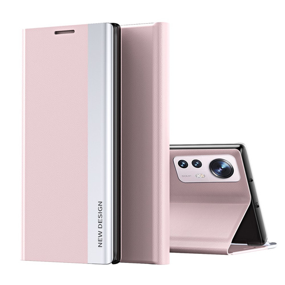 Etui z klapką do Xiaomi 12 / 12X, Side Magnetic, różowe