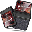 Etui do Motorola Razr 60 Ultra – Glitter PC Case ze szkłem i podstawką - czarne