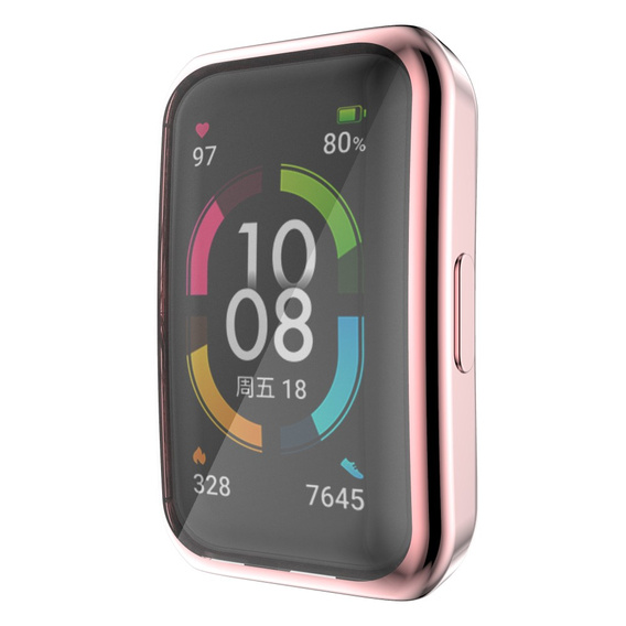 2w1 Etui z osłoną na ekran do Huawei Band 6/7, Różowe