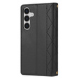 Etui z klapką do Samsung Galaxy A56 5G, Rhombus Crossbody Leather, czarne