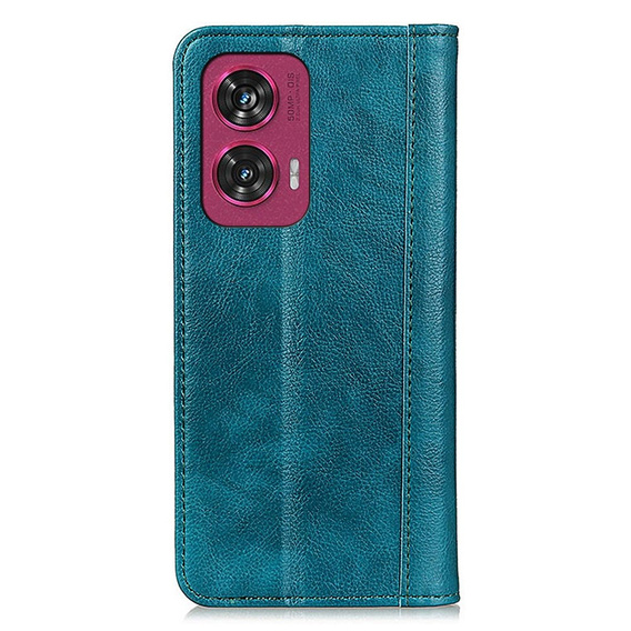 Etui z klapką do Motorola Edge 50 Fusion 5G, Split Leather, zielone