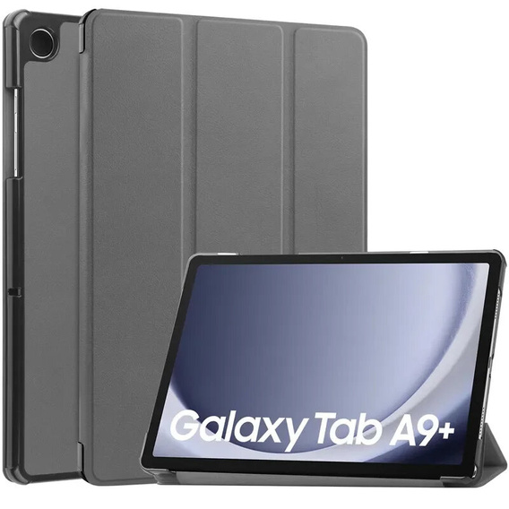 Etui do Samsung Galaxy Tab A9+, Tri-fold, z miejscem na rysik, szare