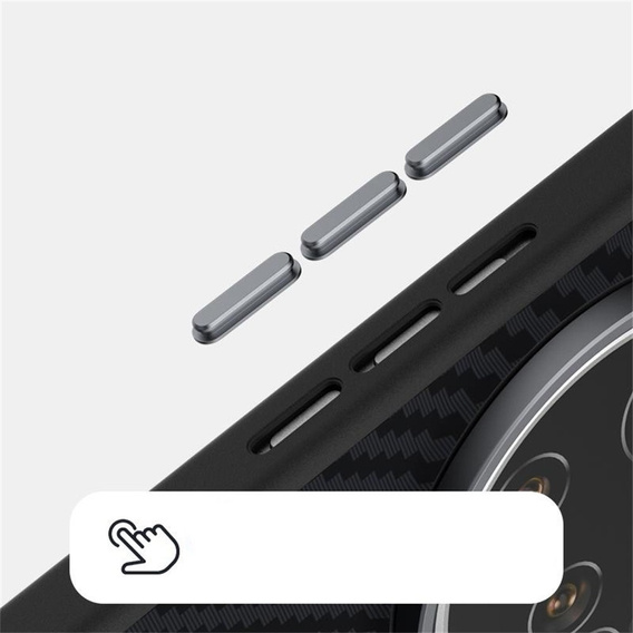 Etui ABEEL do Xiaomi 15 Ultra, Carbon Fiber, do MagSafe, czarne