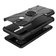 Etui do Infinix Smart 6, Pancerne Shockproof Obudowa KickStand Ring Case, Czarne