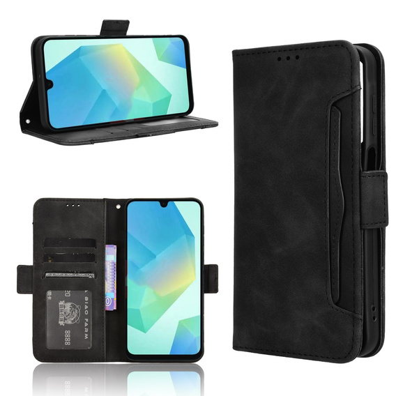 Etui z klapką do Samsung Galaxy A17 5G, Card Slot, czarne