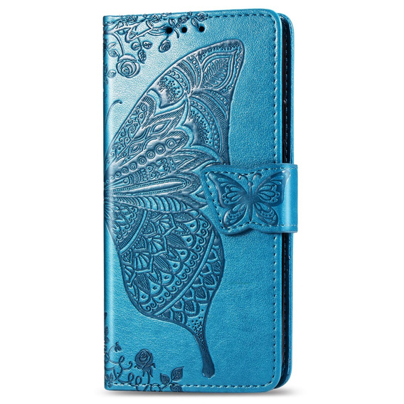 Etui z klapką do Xiaomi Redmi 9, Butterfly, niebieskie