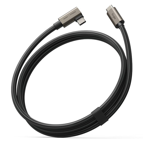 RINGKE Kabel 2x2 USB 3.2 Type-C , PD240W, 100cm, czarny