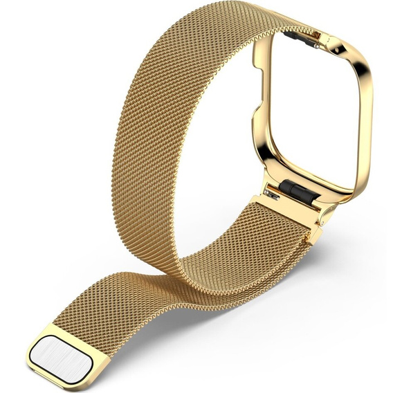 Pasek Bransoleta Milanese z Etui do Xiaomi Redmi Watch 3 Active, Złote