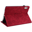 Etui do Lenovo Tab M9, Wallet Pen Slot, butterflies, czerwone