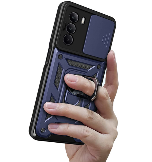 Etui pancerne do Realme C71, CamShield Slide, niebieskie