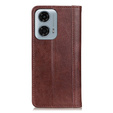 Etui z klapką do Motorola Moto G04 / G24 / G24 Power, Split Leather, brązowe