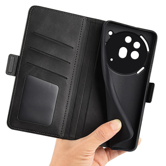 Etui z klapką do Nothing Phone 3a Pro, Leather Wallet, czarne