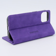 Etui do iPhone 15, ERBORD Vintage portfel z klapką, fioletowe