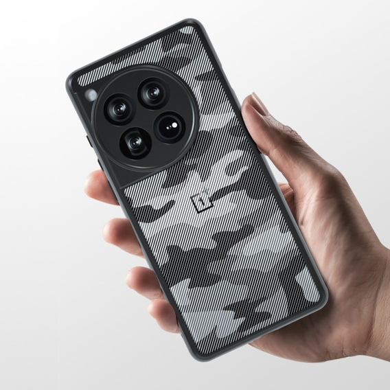 Etui IBMRS Artistic Camouflage do OnePlus 12 5G – Wytrzymała Ochrona w Stylu Militarnym - czarne