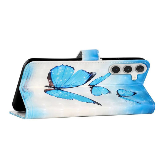 Etui z klapką do Samsung Galaxy A05s, Wallet, Butterflies niebieskie