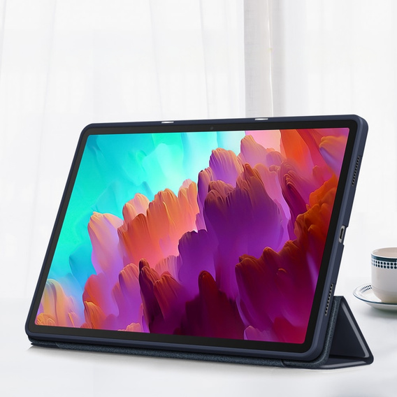 Etui do Lenovo Tab P12, Smartcase z miejscem na rysik, granatowe