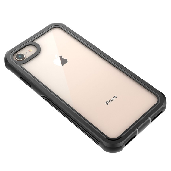 Etui do iPhone 6/6S/7/8/SE 2020/SE 2022, Shockproof, z folią, czarne