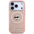 Etui Karl Lagerfeld do iPhone 17 Pro Max, IML Choupette Head Logo MagSafe, różowe