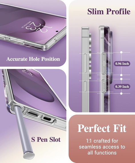 Etui GVIEWIN do Samsung Galaxy S25 Ultra – Quicksand/Purple