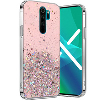 Etui do Xiaomi Redmi Note 8 Pro, Glittery, różowe