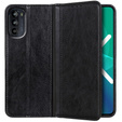 Etui z klapką do Motorola Moto G52 / G82 5G, Split Leather, czarne