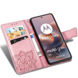 Etui z klapką do Motorola Moto G56 5G, Butterfly, różowe rose gold