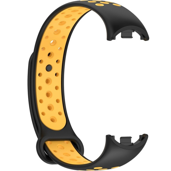 Pasek Silikonowy do Xiaomi Smart Band 10 / 9 / 8, Czarny / Żółty