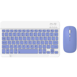 Zestaw bezprzewodowa klawiatura z myszką Bluetooth, fioletowy